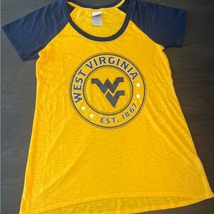 WVU West Virginia Women's Gold and Blue Short Sleeve Tee